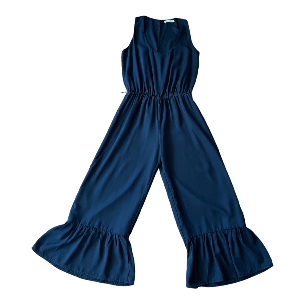 Three Eighty Two Black Ruffle Jumpsuit - image 1